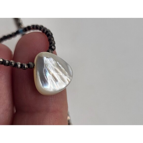 VTG Designer Colleen Lopez Sterling Silver Pearl Beaded Necklace Dainty - Picture 2 of 10